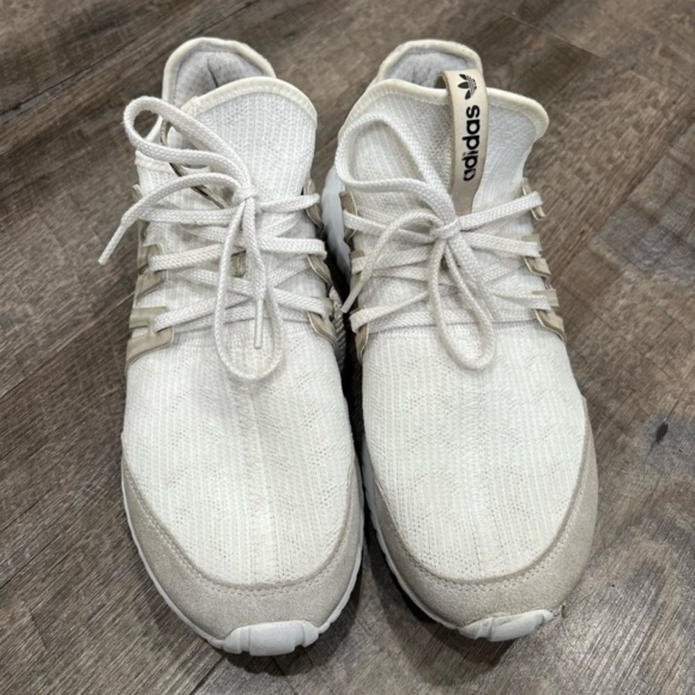 Adidas White and Tan Sneakers adidas Tubular Radial men’s size 9 GOAT